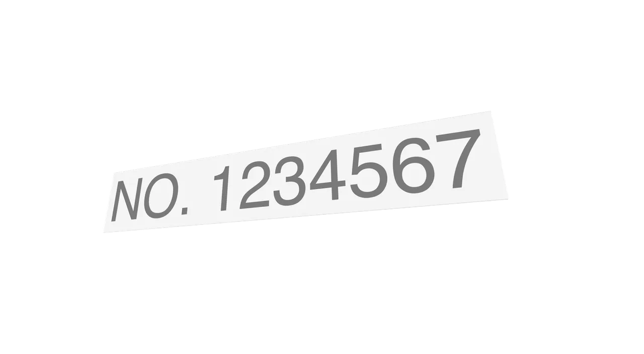 Vessel Number Placard